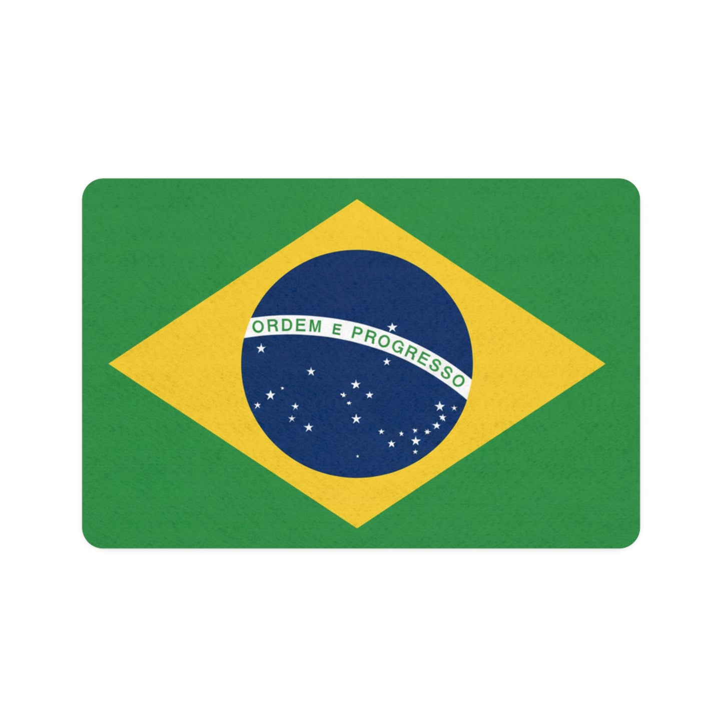Brazil Flag Pet Food Mat (12x18) — Non-Slip Placemat for Dog & Cat Bowls