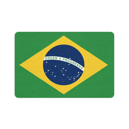 Brazil Flag Pet Food Mat (12x18) — Non-Slip Placemat for Dog & Cat Bowls