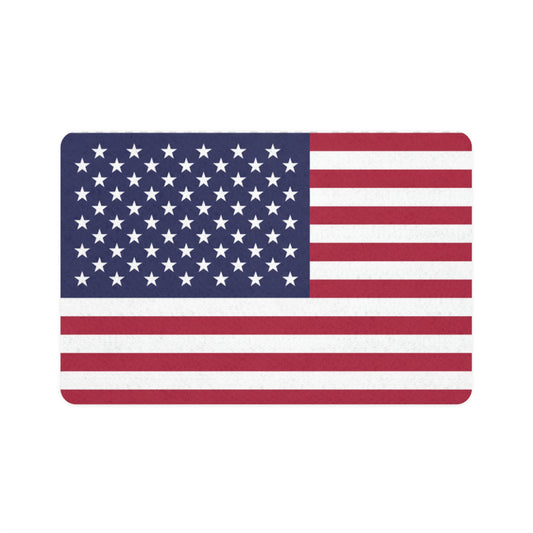 American Flag Pet Mat (12x18) — Non-Slip Feeding Mat for Dogs & Cats