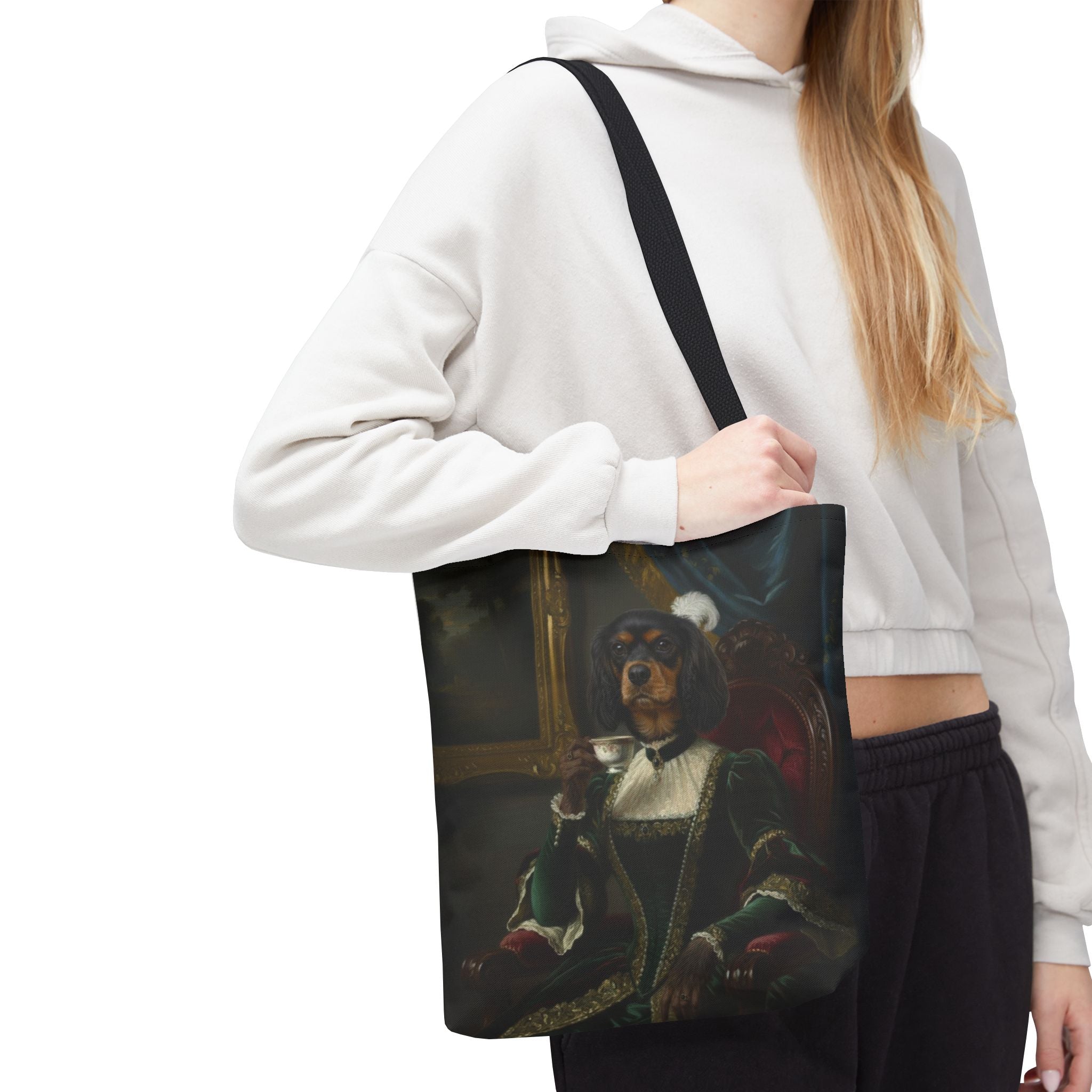 Dog Dame Tea Bag Tote Bag — Vintage Portrait Tea Lover Tote