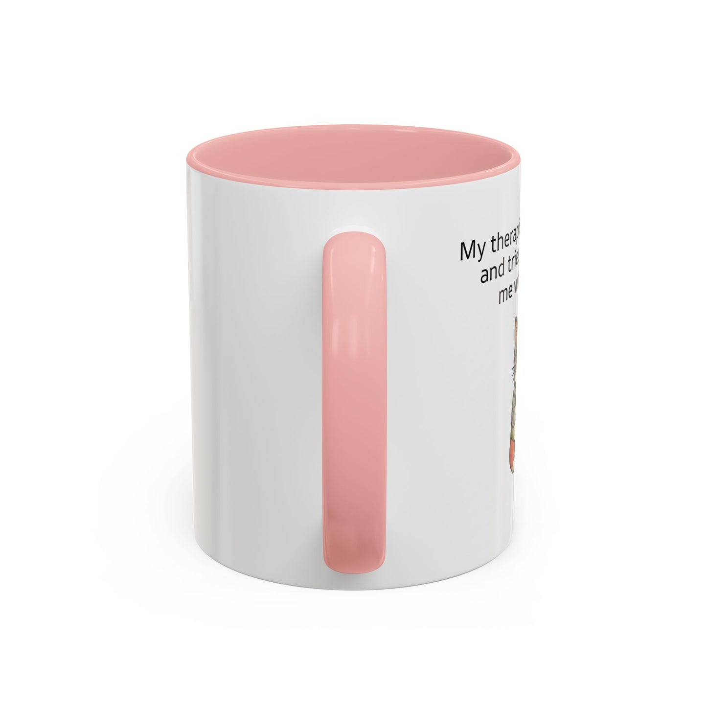 Funny Cat Coffee Mug – "My Therapist Has Whiskers" Accent Mug (11/15oz)