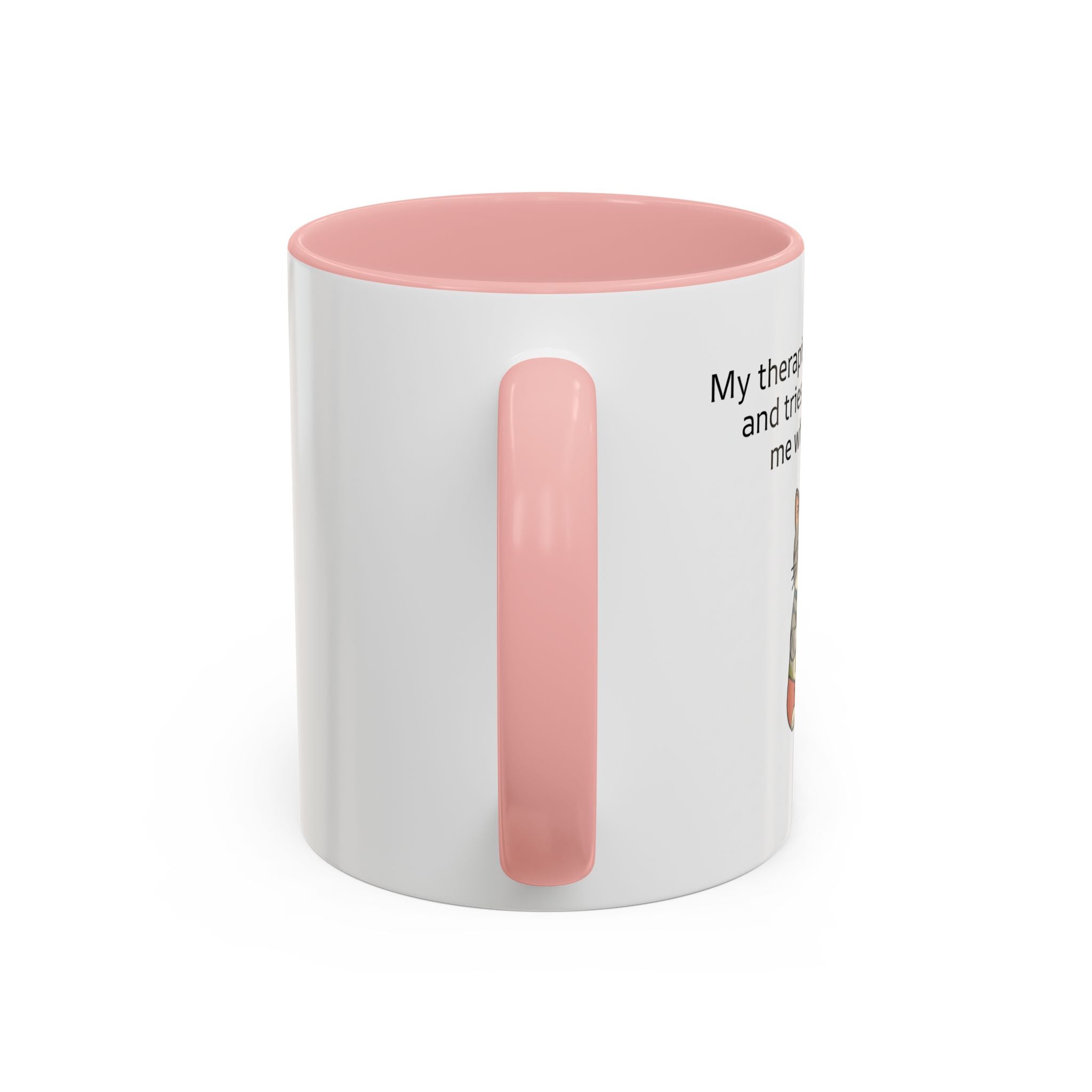 Funny Cat Coffee Mug – "My Therapist Has Whiskers" Accent Mug (11/15oz)