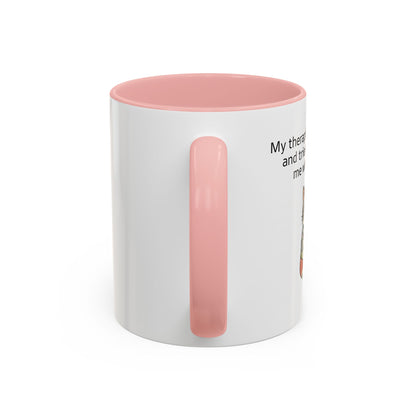 Funny Cat Coffee Mug – "My Therapist Has Whiskers" Accent Mug (11/15oz)