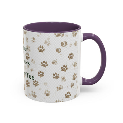 Coffee Mug - "Keep Your Dirty Paws Off My Coffee" Paw Print Accent Mug