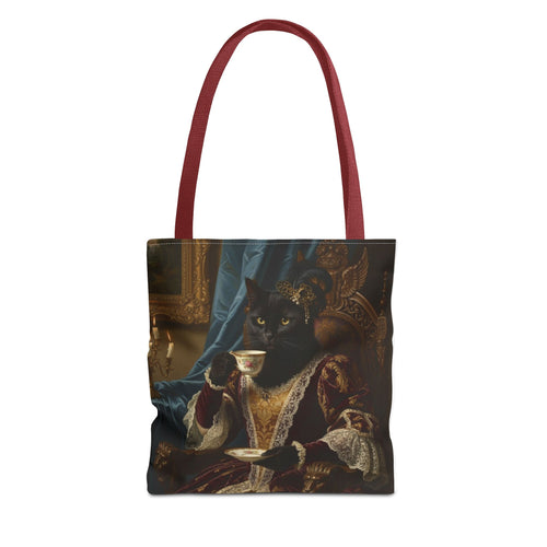 Cat Dame Tea Bag Tote Bag — Vintage Portrait Tea Lover Tote