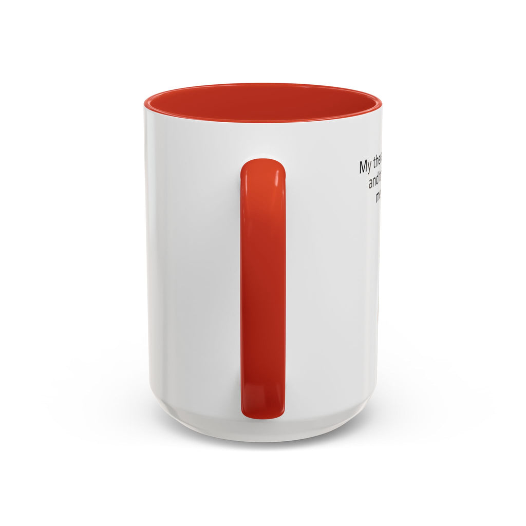 Funny Cat Coffee Mug – "My Therapist Has Whiskers" Accent Mug (11/15oz)