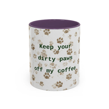Coffee Mug - "Keep Your Dirty Paws Off My Coffee" Paw Print Accent Mug