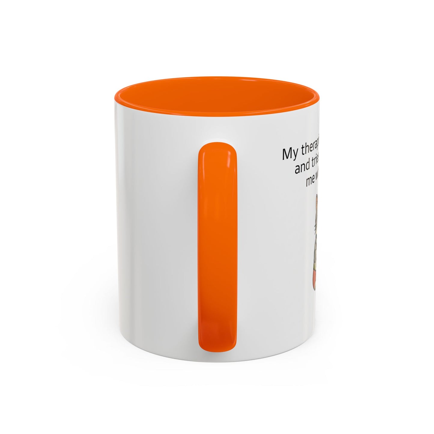 Funny Cat Coffee Mug – "My Therapist Has Whiskers" Accent Mug (11/15oz)