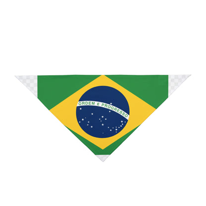 Brazil Flag Pet Bandana — Patriotic Dog & Cat Bandana with 'Ordem e Progresso' Design
