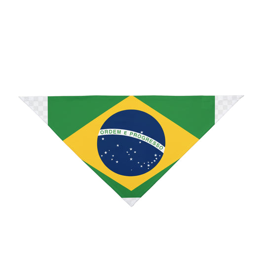 Brazil Flag Pet Bandana — Patriotic Dog & Cat Bandana with 'Ordem e Progresso' Design