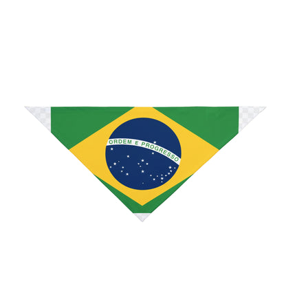 Brazil Flag Pet Bandana — Patriotic Dog & Cat Bandana with 'Ordem e Progresso' Design