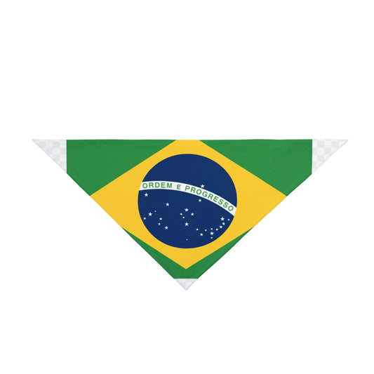 Brazil Flag Pet Bandana — Patriotic Dog & Cat Bandana with 'Ordem e Progresso' Design