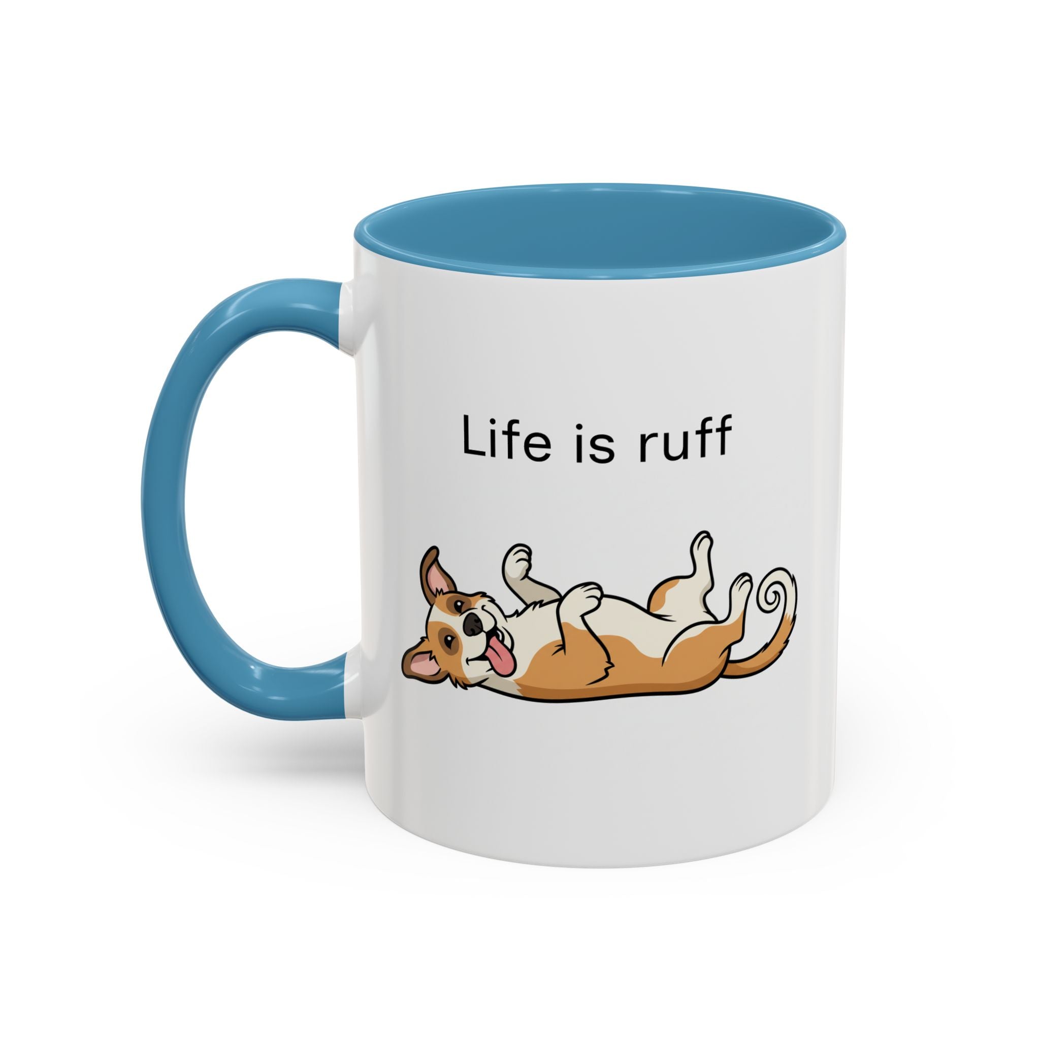 Life Is Ruff Dog Coffee Mug – Funny Pet Lover Accent Mug (11/15 oz)