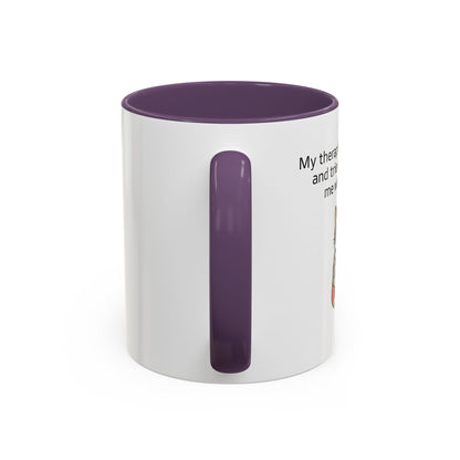 Funny Cat Coffee Mug – "My Therapist Has Whiskers" Accent Mug (11/15oz)