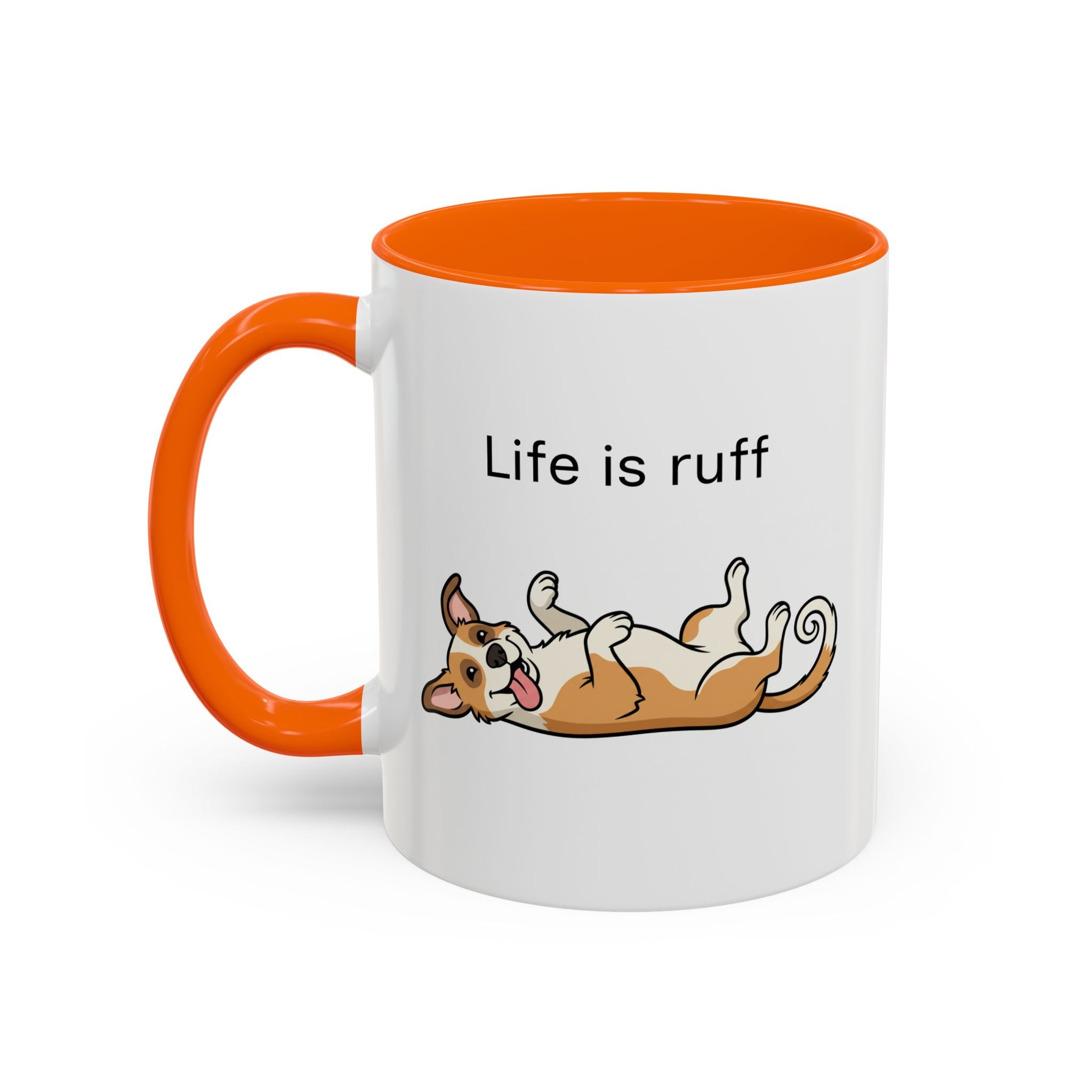 Life Is Ruff Dog Coffee Mug – Funny Pet Lover Accent Mug (11/15 oz)