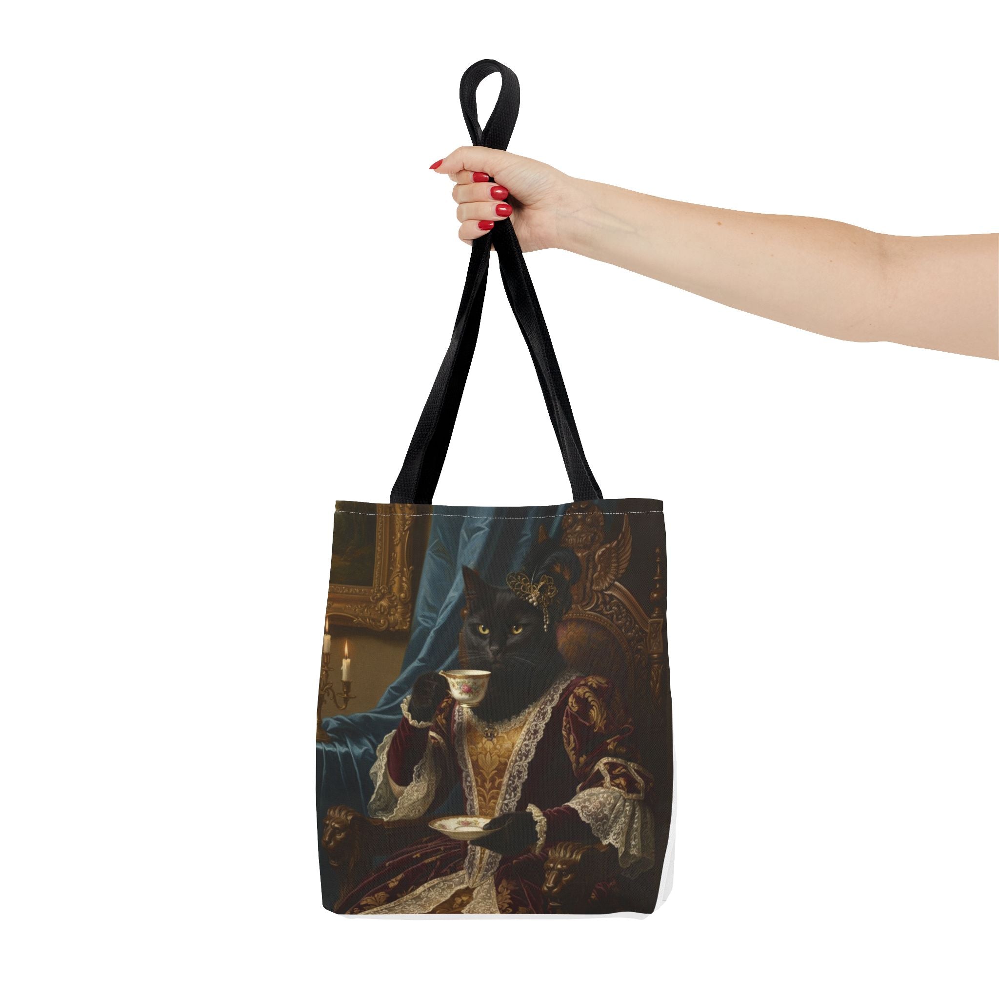Cat Dame Tea Bag Tote Bag — Vintage Portrait Tea Lover Tote
