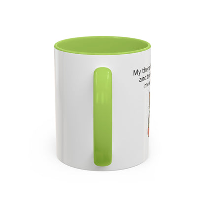 Funny Cat Coffee Mug – "My Therapist Has Whiskers" Accent Mug (11/15oz)