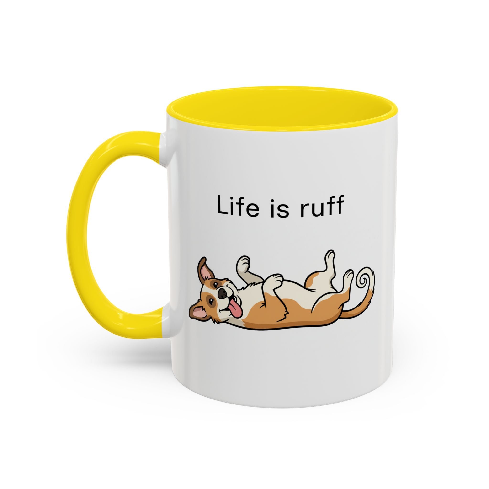 Life Is Ruff Dog Coffee Mug – Funny Pet Lover Accent Mug (11/15 oz)