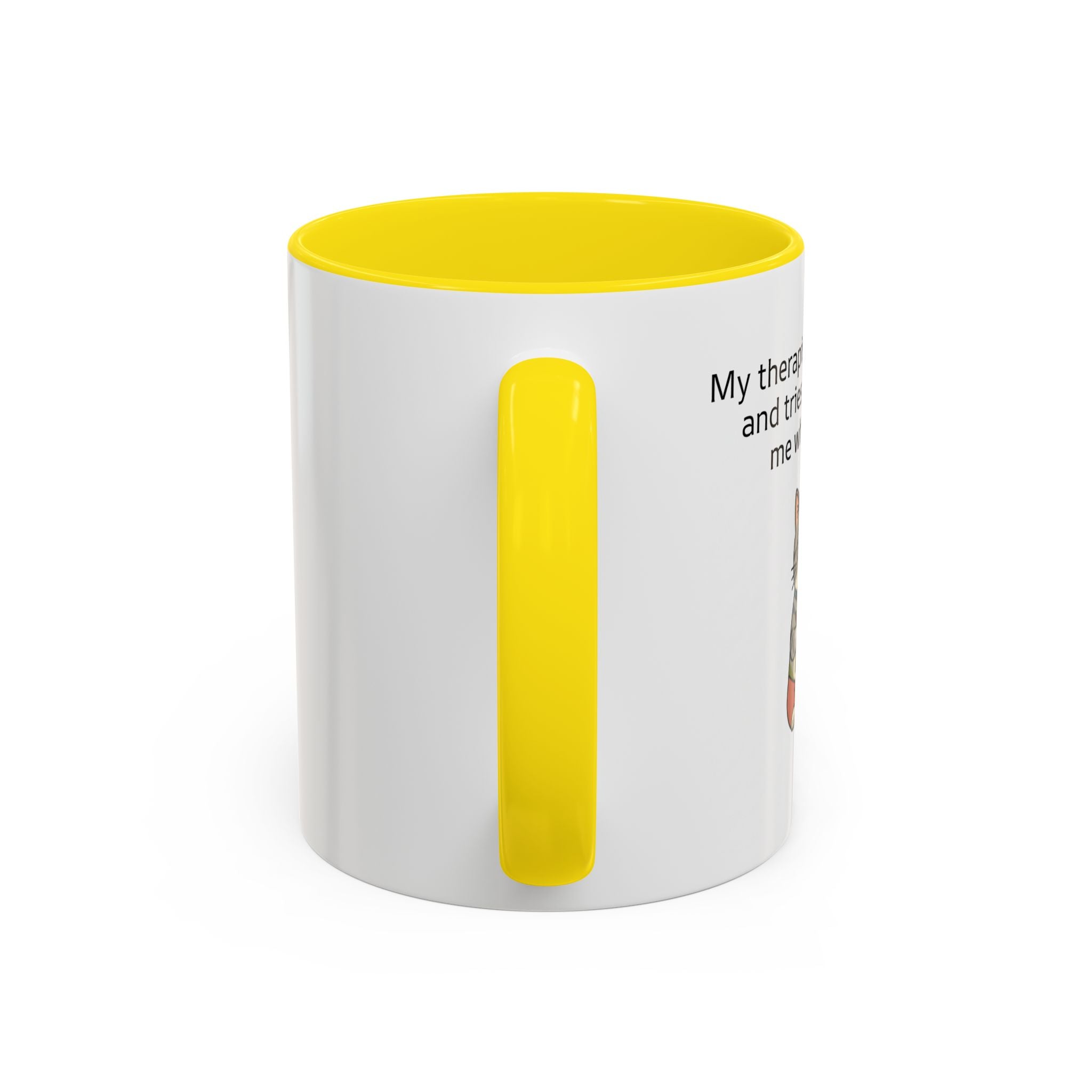Funny Cat Coffee Mug – "My Therapist Has Whiskers" Accent Mug (11/15oz)