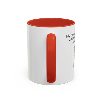 Funny Cat Coffee Mug – "My Therapist Has Whiskers" Accent Mug (11/15oz)