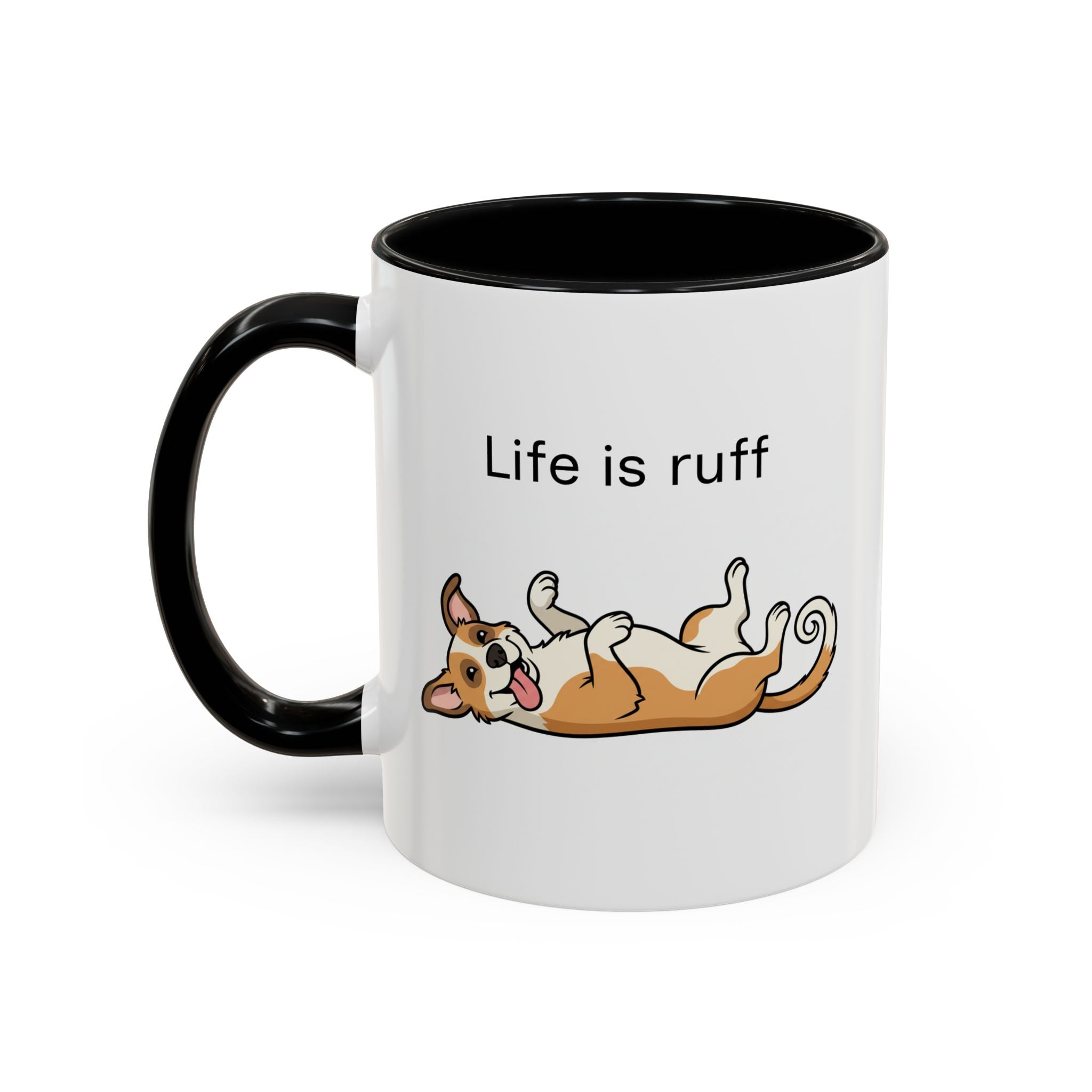 Life Is Ruff Dog Coffee Mug – Funny Pet Lover Accent Mug (11/15 oz)