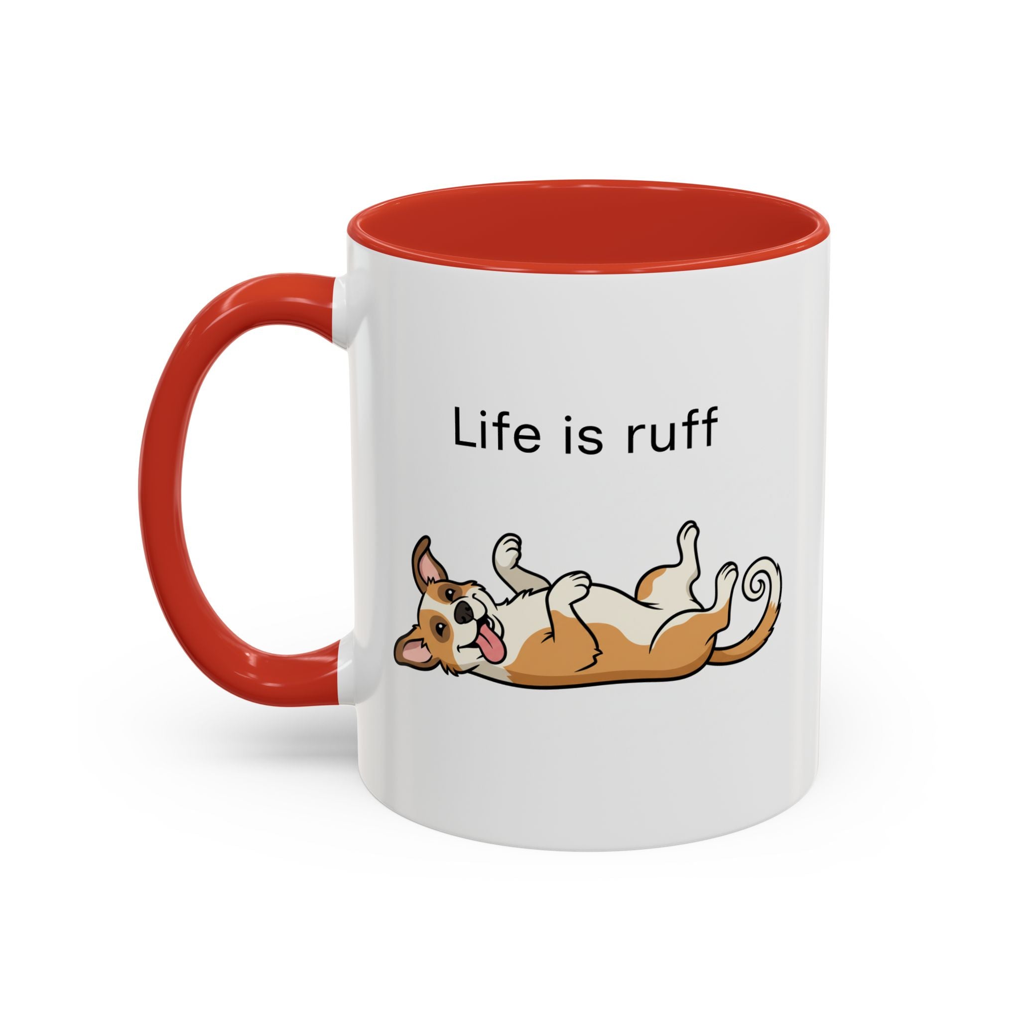 Life Is Ruff Dog Coffee Mug – Funny Pet Lover Accent Mug (11/15 oz)