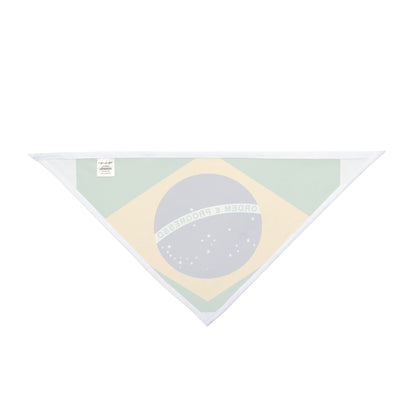 Brazil Flag Pet Bandana — Patriotic Dog & Cat Bandana with 'Ordem e Progresso' Design